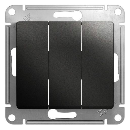 Изображение Выключатель 3-кл. СП Glossa 10А IP20 (сх. 1+1+1) 10AX механизм антрацит SE GSL000731