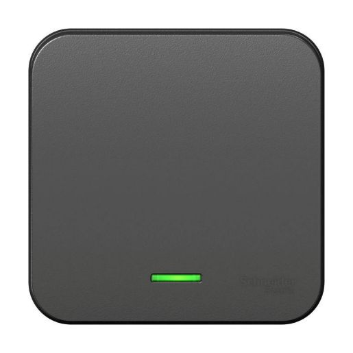 Изображение Выключатель 1-кл. ОП Blanca 10А IP20 (сх. 1) 250В с подсветкой с изолир. пластиной антрацит SE BLNVA101116
