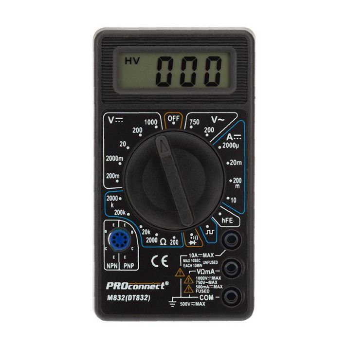 Изображение Мультиметр портативный M832 (DT832) PROCONNECT 13-3012