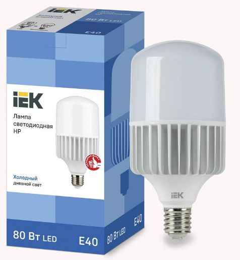 Изображение Лампа светодиодная HP 80Вт 230В 6500К E40 IEK LLE-HP-80-230-65-E40