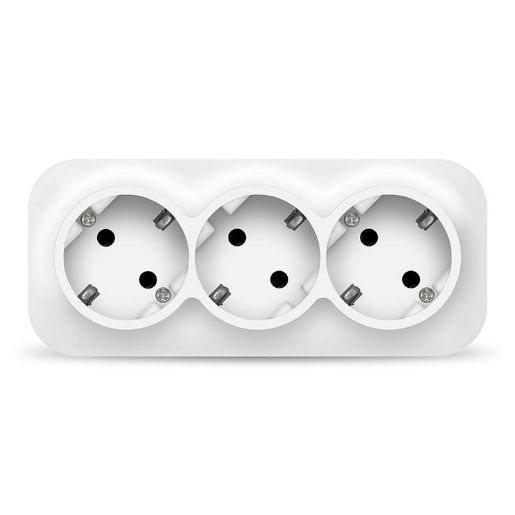 Изображение Розетка 3-м ОП 16А IP20 с заземл. бел. IONICH 1420