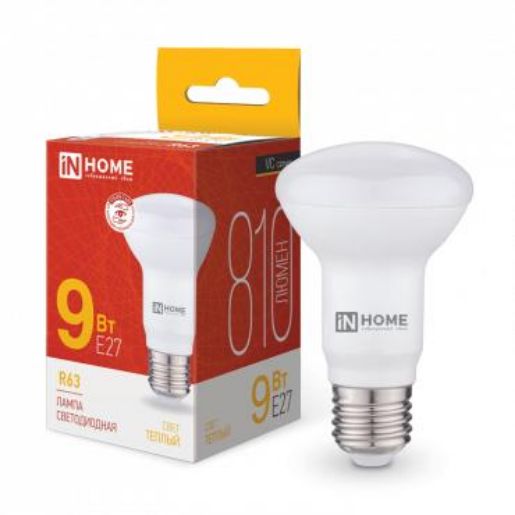 Изображение Лампа светодиодная LED-R63-VC 9Вт рефлектор 3000К тепл. бел. E27 810лм 230В IN HOME 4690612024301