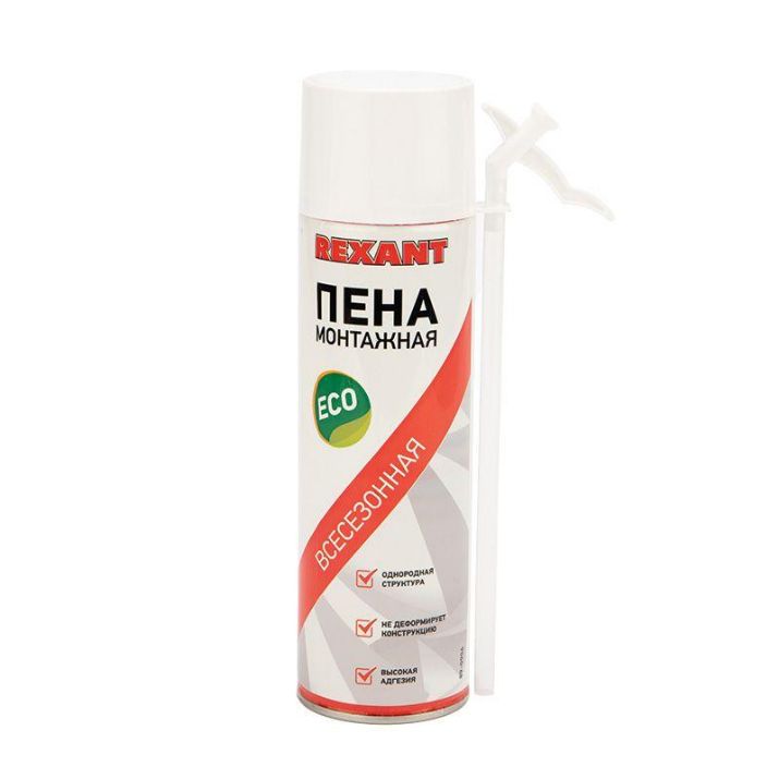 Изображение Пена монтажная всесезонная с трубочкой 40л eco Rexant 89-0906