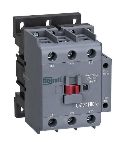 Изображение Контактор КМ-102 3п 95А 1НО+1НЗ 230В AC DEKraft 22010DEK