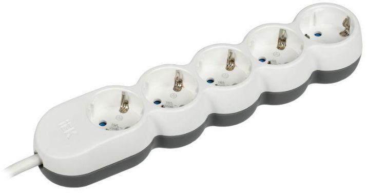 Изображение Удлинитель 5х1.5м с заземл. 16А IP20 Uno У05 2P+PE 250В 3х1.5 IEK WYP53-16-05-D15-Z