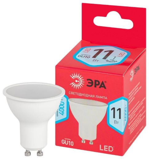 Изображение Лампа светодиодная RED LINE LED MR16-11W-840-GU10 R 11Вт MR16 софит 4000К нейтр. бел. GU10 Эра Б0050693