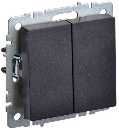Изображение Выключатель проходной 2-кл. СП BRITE ВС10-2-6-БрЧ 10А черн. IEK BR-V22-0-10-K02