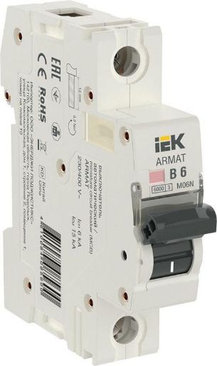 Изображение Выключатель автоматический модульный 1п B 6А M06N ARMAT IEK AR-M06N-1-B006