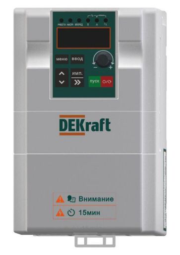 Изображение Преобразователь частоты DEKV060 2.2кВт 380В 3ф с тормозн. модулем DEKraft DEKV060G2R2T4B