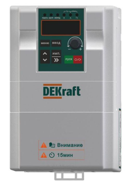 Изображение Преобразователь частоты DEKV060 2.2кВт 380В 3ф с тормозн. модулем DEKraft DEKV060G2R2T4B