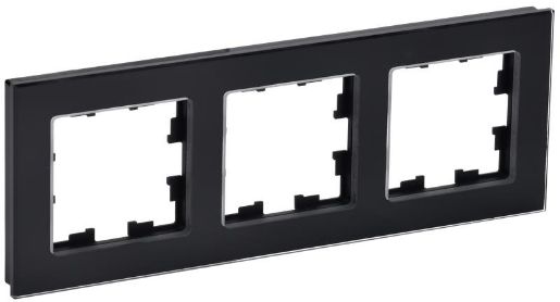 Изображение Рамка 3-м BRITE РУ-3-2-БрЧ стекло черн. IEK BR-M32-G-K02