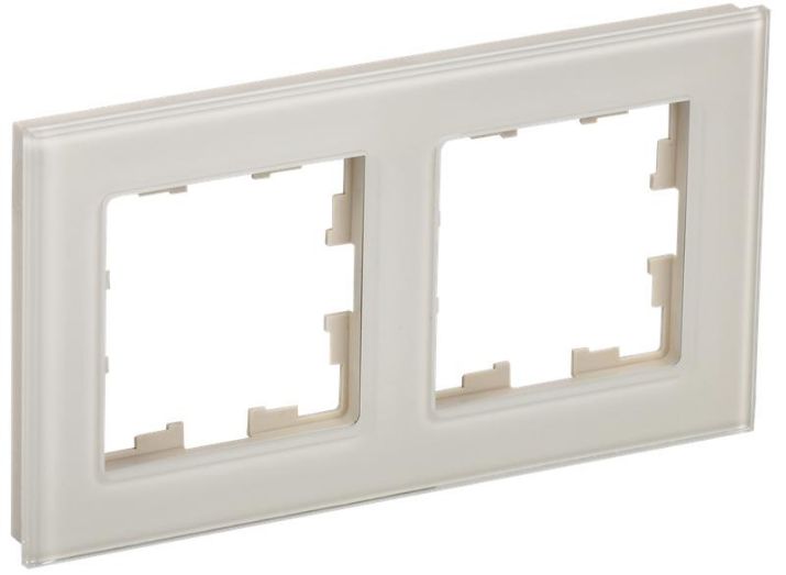 Изображение Рамка 2-м BRITE РУ-2-2-БрВа стекло ванильн. IEK BR-M22-G-K10
