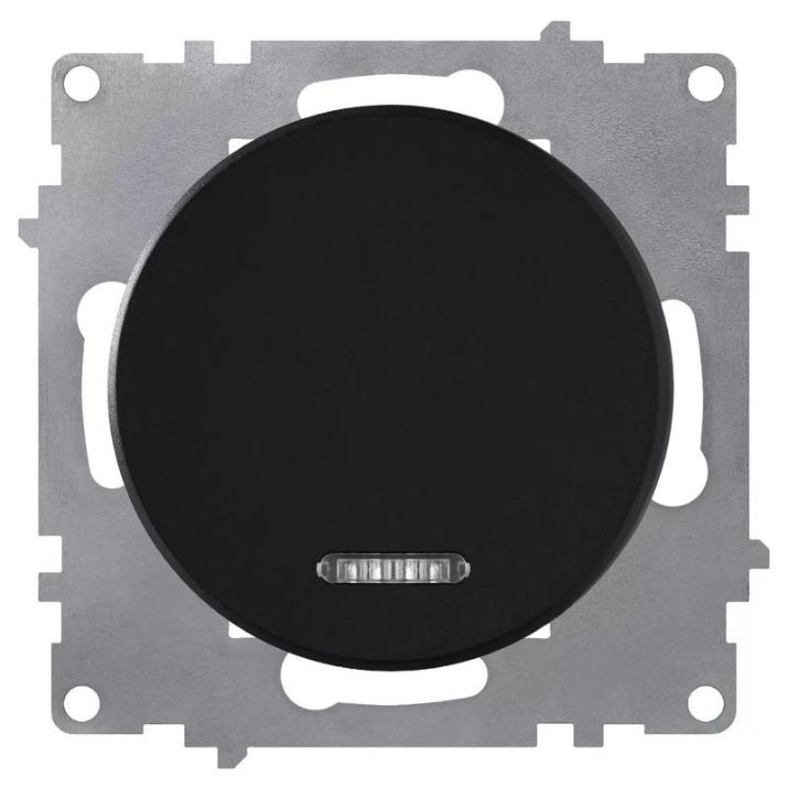 Изображение Выключатель 1-кл. СП Florence 10А IP20 с подсветкой механизм черн. 1E31701303 OneKeyElectro 2172824