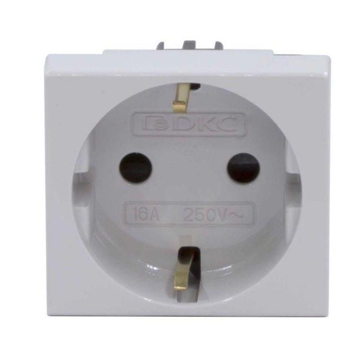 Изображение Розетка 1-м 2мод. Viva 16А IP20 2P+E с заземл. защ. шторки сер. DKC 45025