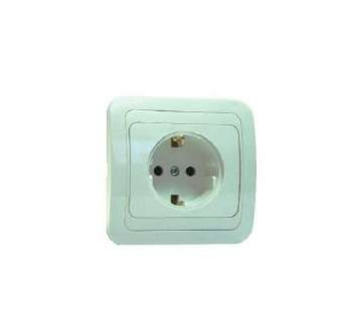 Изображение Розетка 1-м СП Mimoza 16А IP20 с заземл. керамика бел./бел. Makel 12008