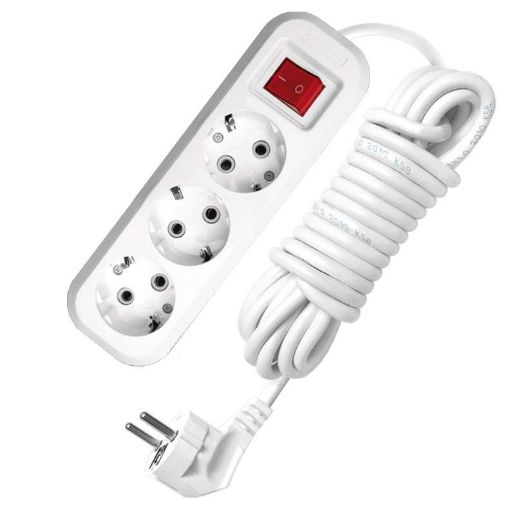Изображение Удлинитель 3х3м с заземл. 13А IP20 S-303 ПВС 3х1 с выкл. UNIVersal 9631986