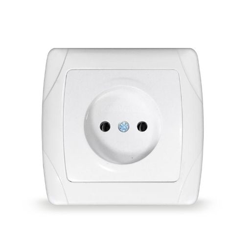 Изображение Розетка 1-м СП Маргарита 16А IP20 без заземл. защ. шторки бел. UNIVersal М0022
