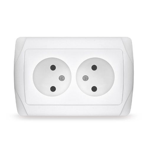 Изображение Розетка 2-м СП Маргарита 16А IP20 без заземл. бел. UNIVersal М0102
