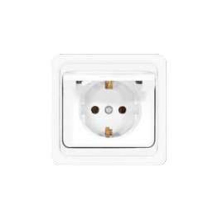 Изображение Розетка 1-м СП Валери 16А IP20 с заземл. с крышкой бел. UNIVersal В0029