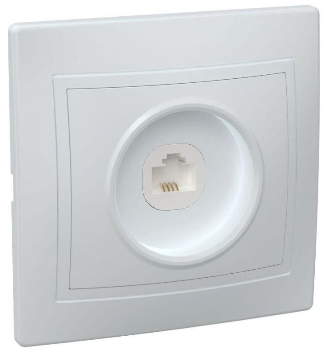 Изображение Розетка телефонная 1-м СП Кварта РТ10-КБ IP20 бел. IEK ETK10-K01-DM