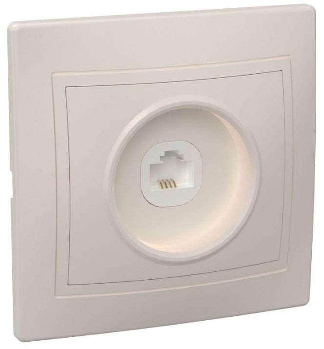 Изображение Розетка телефонная 1-м СП Кварта РТ10-ККм IP20 крем. IEK ETK10-K33-DM