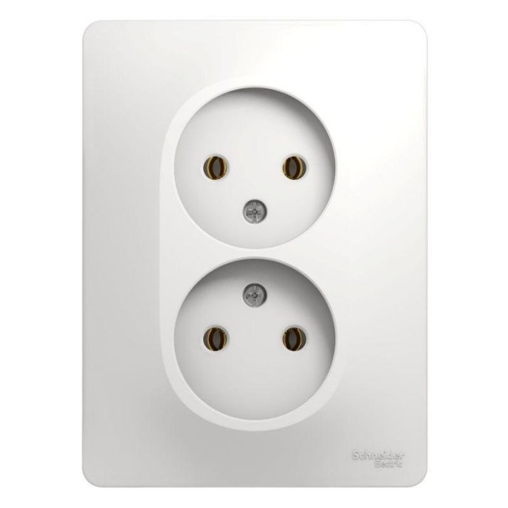 Изображение Розетка 2-м СП Glossa 16А IP20 без заземл. бел. SE GSL000120