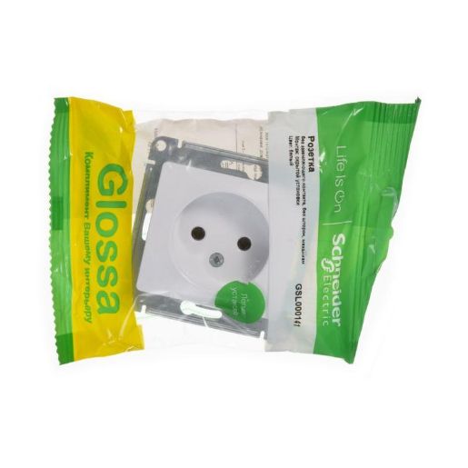 Изображение Розетка 1-м СП Glossa 16А IP20 без заземл. механизм бел. SE GSL000141
