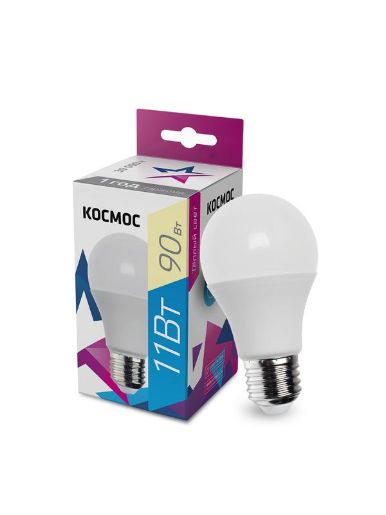 Изображение Лампа светодиодная A60 11Вт 3000К E27 220В КОСМОС LkecLED11wA60E2730