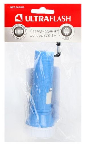 Изображение Фонарь 828-TH (1LED 1 режим 3хAG10; блист-пакет; голуб.) Ultraflash 12395