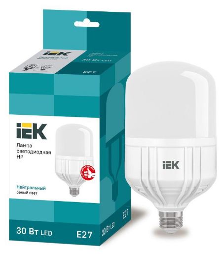 Изображение Лампа светодиодная HP 30Вт 4000К нейтр. бел. E27 230В IEK LLE-HP-30-230-40-E27