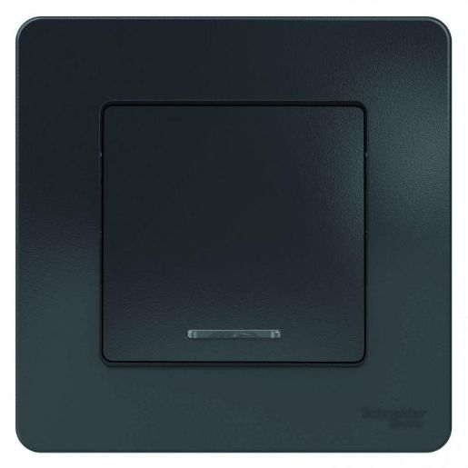 Изображение Выключатель 1-кл. СП Blanca 10А IP20 (сх. 1) 250В с подсветкой антрацит SE BLNVS010116