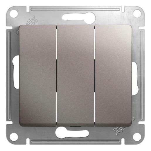 Изображение Выключатель 3-кл. СП Glossa 10А IP20 (сх. 3) 10AX механизм платина SE GSL001231