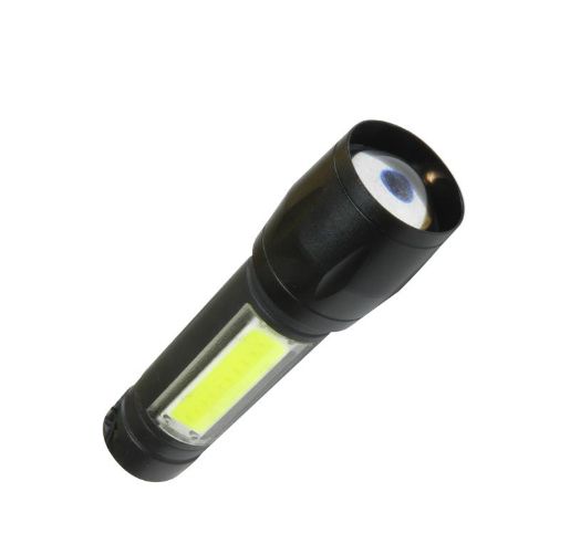 Изображение Фонарь аккумуляторный XPE 3Вт + COB 3Вт литиевый аккум. 600мА.ч Micro USB шнур КОСМОС KocAc1011Lith