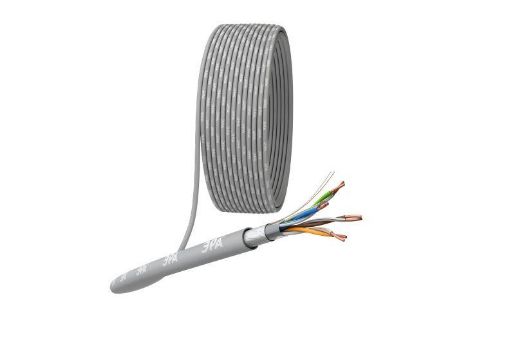 Изображение Кабель витая пара F/UTP кат.5E 4х2х24AWG solid CU PVC сер. (м) Эра Б0044688