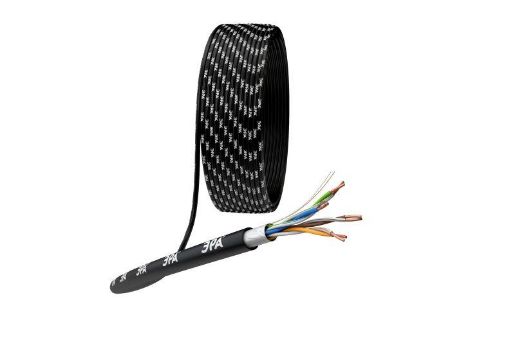Изображение Кабель витая пара F/UTP кат.5E 4х2х24AWG solid CU PE Outdoor черн. (м) Эра Б0044689