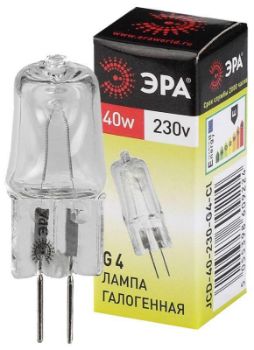Изображение Лампа галогенная G4-JCD-40W-230V-Cl 40Вт G4 230В Эра C0039280