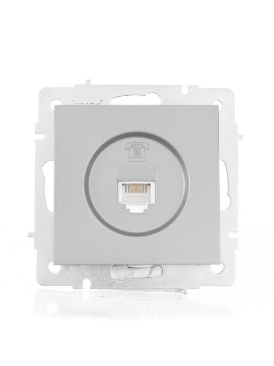 Изображение Розетка телефонная СП Vesna евро стандарт механизм платина LEZARD 742-3588-137