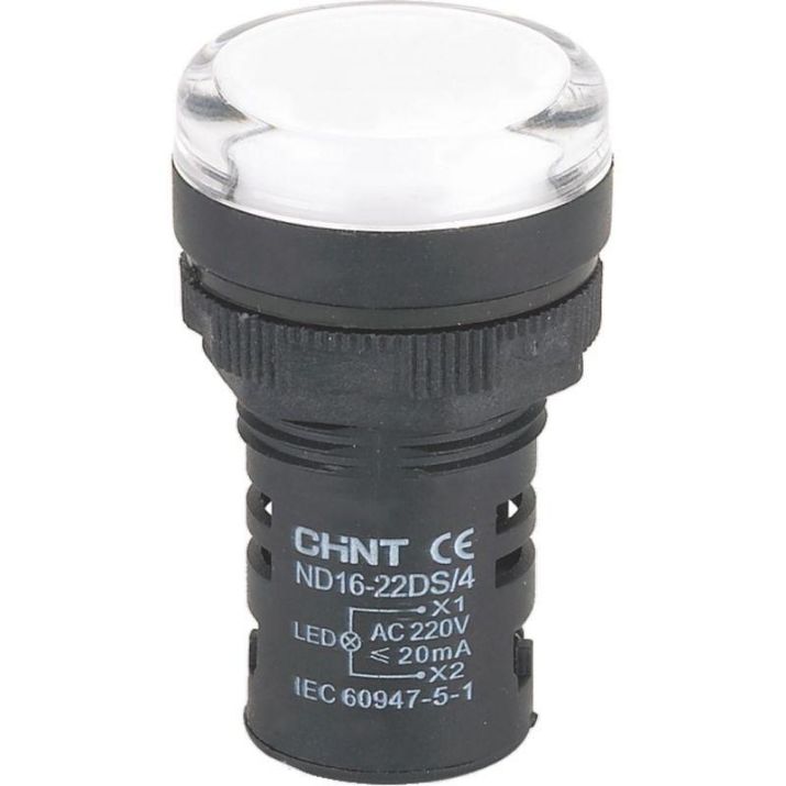 Изображение Индикатор ND16-22DS/4 бел. AC 230В (R) CHINT 593085
