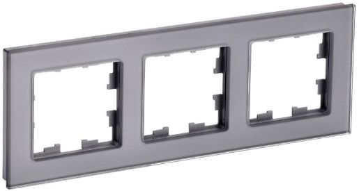 Изображение Рамка 3-м BRITE РУ-3-2-БрСе стекло сер. IEK BR-M32-G-K03