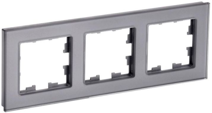 Изображение Рамка 3-м BRITE РУ-3-2-БрСе стекло сер. IEK BR-M32-G-K03