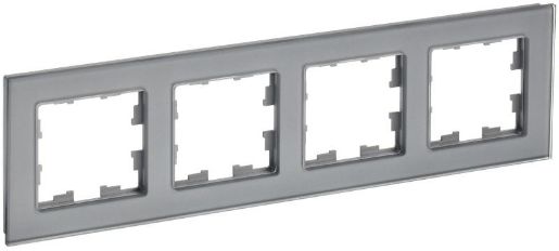Изображение Рамка 4-м BRITE РУ-4-2-БрСе стекло сер. IEK BR-M42-G-K03