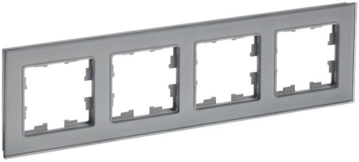 Изображение Рамка 4-м BRITE РУ-4-2-БрСе стекло сер. IEK BR-M42-G-K03