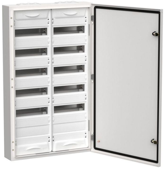 Изображение Корпус металлический ЩРн-144 (2х72) 960х570х140 IP54 бел. (одна дверь) TITAN 5 IEK TI5-50-N-2X072-54