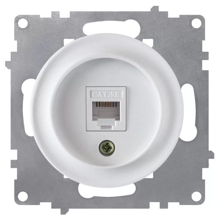 Изображение Розетка компьютерная 1-м СП Florence RJ45 кат.5E механизм бел. 1E20701300 OneKeyElectro 2172770