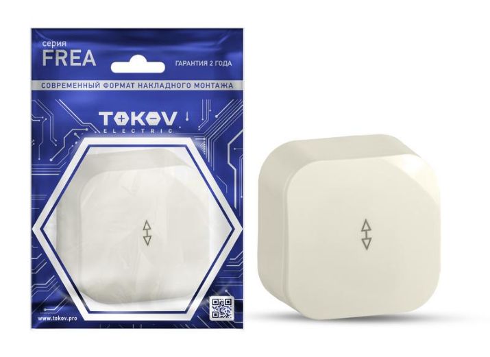 Изображение Переключатель 1-кл. ОП Frea 10А IP20 250В АБС-пластик беж. TOKOV ELECTRIC TKE-FR-P1-C02