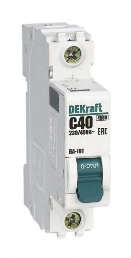 Изображение Выключатель автоматический модульный 1п C 40А 4.5кА ВА-101 DEKraft 11058DEK