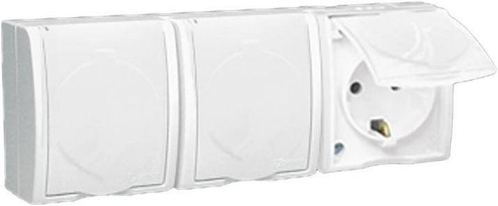 Изображение Розетка 3-м ОП Simon15 16А IP54 250В с заземл. с крышкой винт. клеммы бел. Simon 1594437-030