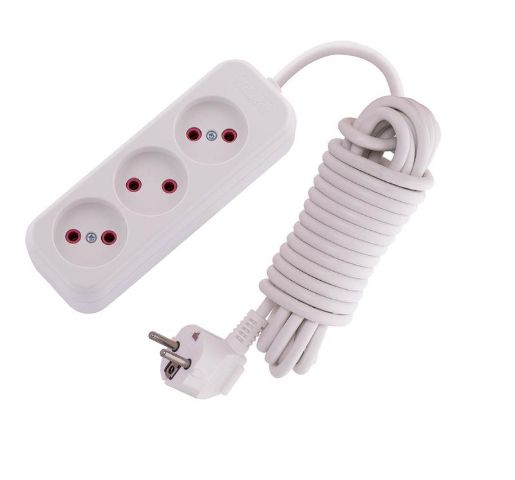 Изображение Удлинитель 3х5м без заземл. 10А IP20 Lila LEZARD 720-0305-303