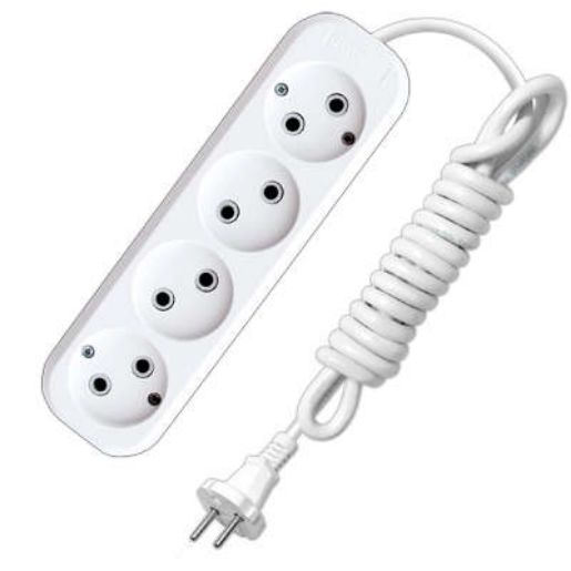 Изображение Удлинитель 4х2м без заземл. 10А IP20 Е-204 ПВС 2х0.75 АБС-пластик UNIVersal 9634266