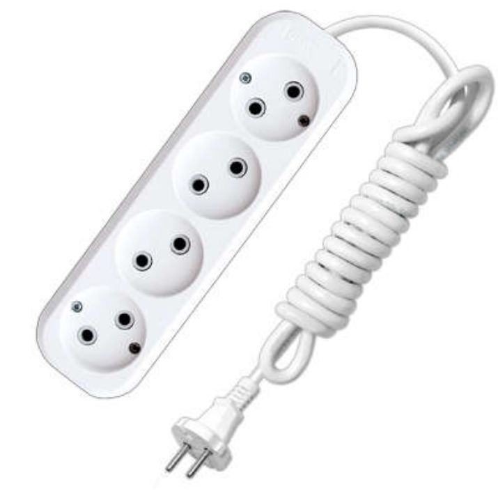 Изображение Удлинитель 4х2м без заземл. 10А IP20 Е-204 ПВС 2х0.75 АБС-пластик UNIVersal 9634266